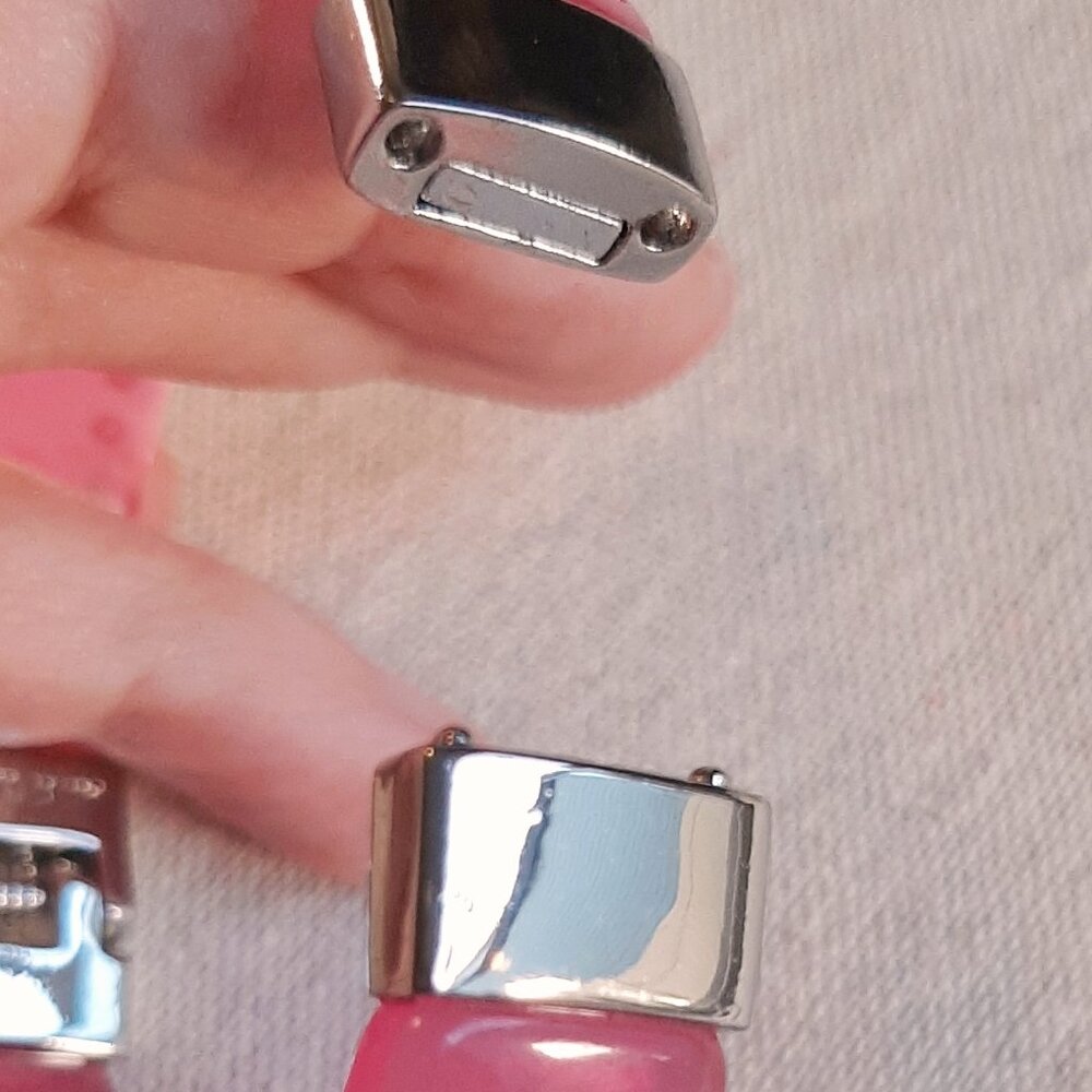 Ann Taylor NWT Pink Lucite Rhinestone Bangle - Picture 4 of 7